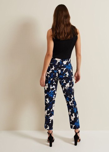 Phase Eight Caddie Florals Trousers Blue Canada | DKGIOY-186